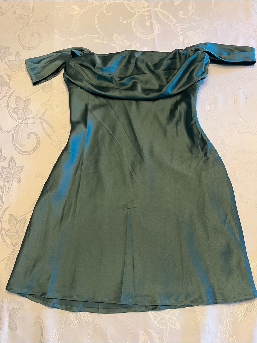 Beginning Boutique Green Satin Dress